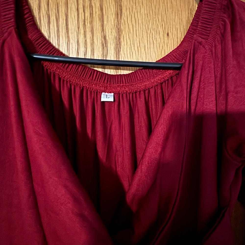 Elegant Red Maternity Dress - Picture 2 of 6